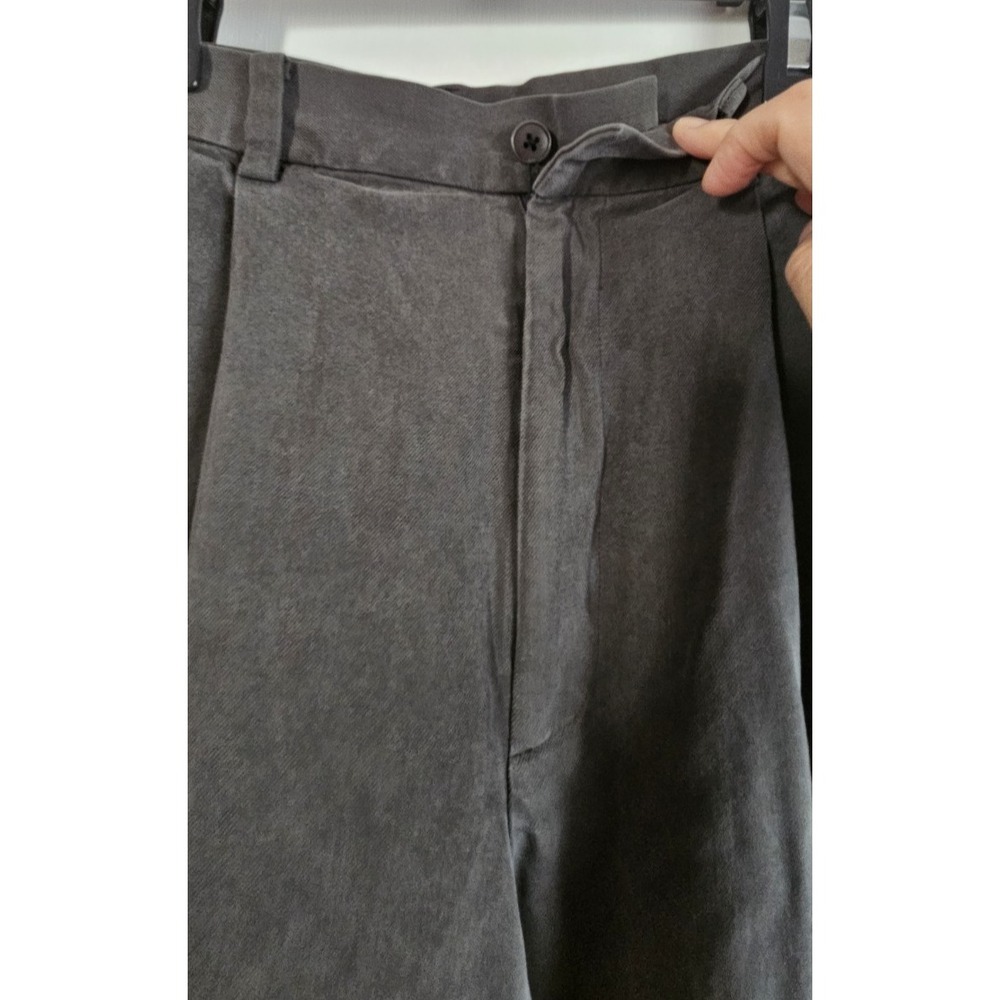 100% SILK Banana Republic Charcoal Gray Wide Leg Pants - Picture 5 of 10